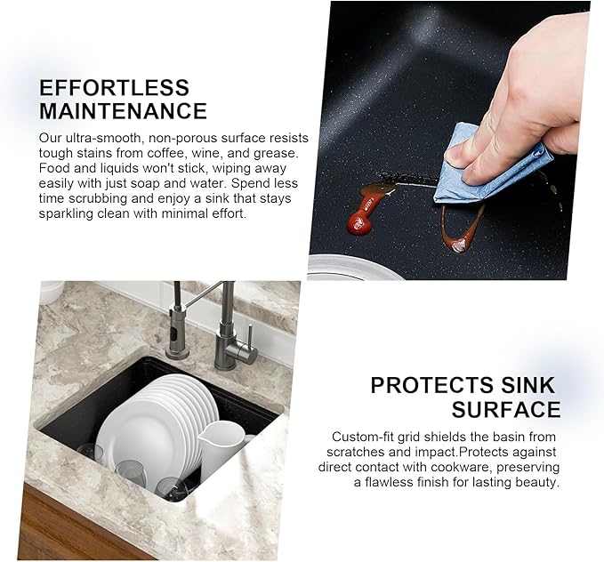 Mocoloo 18 Inch Undermount Granite Composite Bar Sink - 18 x 18 Matte Black Ledge Workstation Kitchen Sinks, Composite Quartz Single Bowl Under Counter Bar Prep Rv Sink Basin