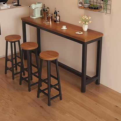Narrow Long Kitchen Island Table Set with Chairs, Space-Saving Pub Dining Table for Small Spaces, Perfect for Café, Dining Room & Modern Interiors