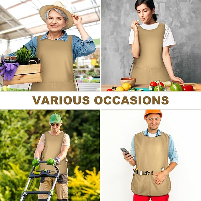 TFTAFAN Cobbler Apron Unisex Waterproof Apron with 2 Deep Pockets Art Smock for Painting Cleaning Artiest Apron work kitchen
