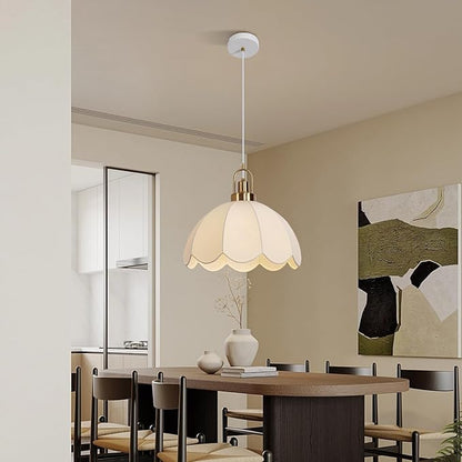 17.72" Modern Boho Pendant Light Vintage Farmhouse White Fabric Pendant Light Fixtures Modern Hand Woven Pendant Lights for Kitchen Island, Dining Room, Bedroom, Hallway, Entryway, Bar