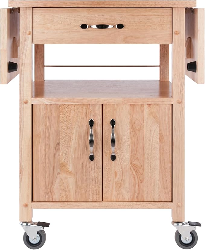 Winsome Wood/Veneer Mobile Kitchen Cart with Lockable Wheels, Beech (84920)
