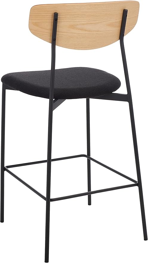 SAFAVIEH Home Collection Ryker Oak/Black 26-inch Counter Stool (Fully Assembled)