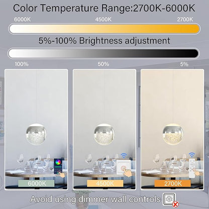 Crystal Pendant Light for Kitchen Island,Small Chandelier Lights Fixture, Hanging Lighting Ceiling Light Fixture Modern Adjustable Pendant Lighting for Dining Room Bedroom