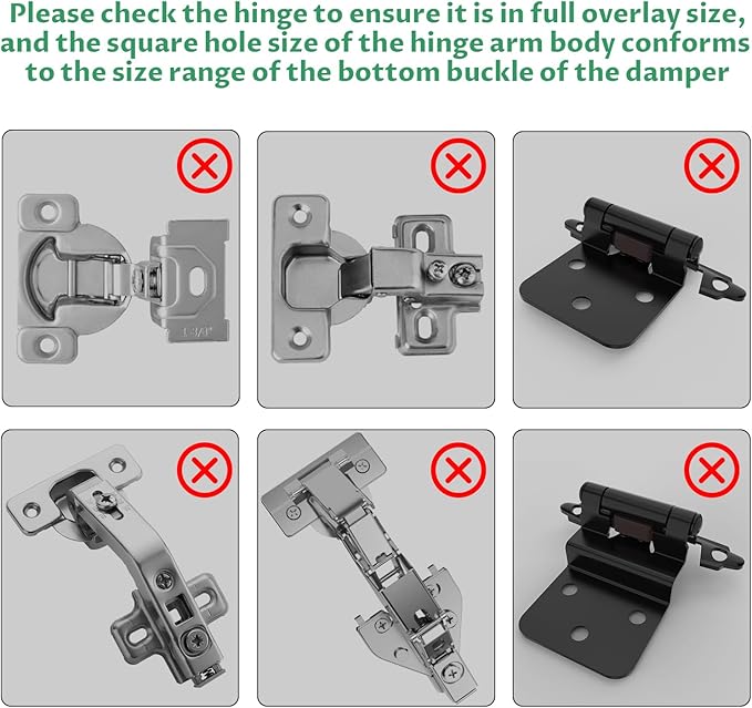 Cabinet Hinge Damper(Pack of 10),Straight Arm Full Overlay Hinge for Doors, Nickel Finish use for Blum 973A0500.01x20 973A