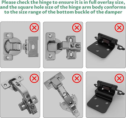 Cabinet Hinge Damper(Pack of 5),Straight Arm Full Overlay Hinge for Doors, Nickel Finish use for 973A0500.01x20 973A