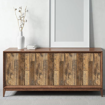 Decoroom Wood Peel and Stick Wallpaper 17.7" X 394" Peel and Stick Distressed Wooded Wall Paper