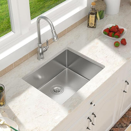 23 Inch Undermount Kitchen Sinks - 23 x 18 Inch Undermount Stainless Steel Bar RV Sink 16 Gauge Small Single Bowl Stainless Steel Outdoor Wet Bar & Prep Sink Basin 23 x 18 x 9 Inch