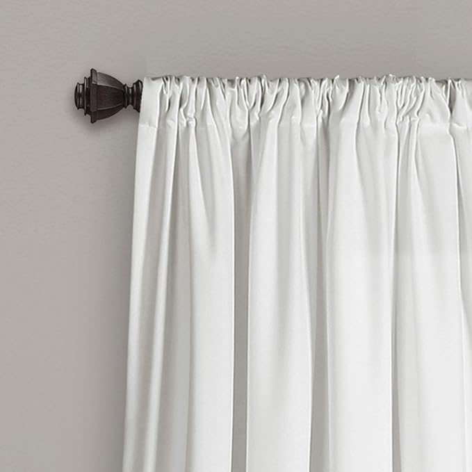 Lush Decor Allison Ruffle Light Filtering Window Curtain Panels Pair 40" W x 108" L White - Coquette Curtains for Bedroom - Drapes - Ruffle Curtains Kids