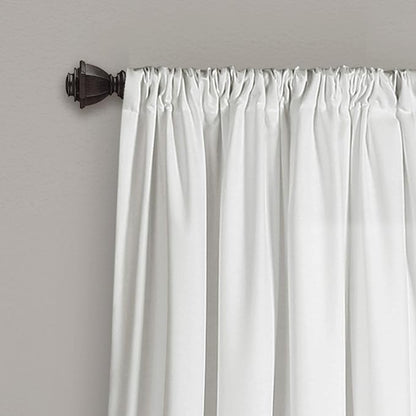 Lush Decor Allison Ruffle Light Filtering Window Curtain Panels Pair 40" W x 108" L White - Coquette Curtains for Bedroom - Drapes - Ruffle Curtains Kids
