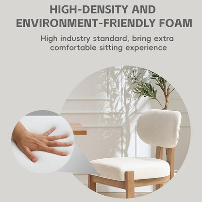 Chenille Dining Chairs Set of 6, Comfy Upholstered Dining Room Chairs Mid Century Modern Farmhouse Fabric Kitchen Chairs with Rubber Wood Legs for Dining Room Kitchen Island Home (Beige)