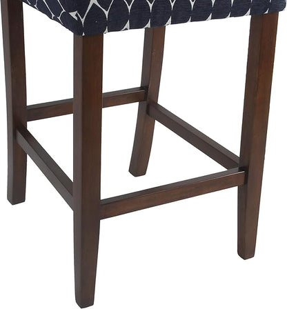 HomePop Upholstered Counter Height Barstool, 29-inch, Textured Navy