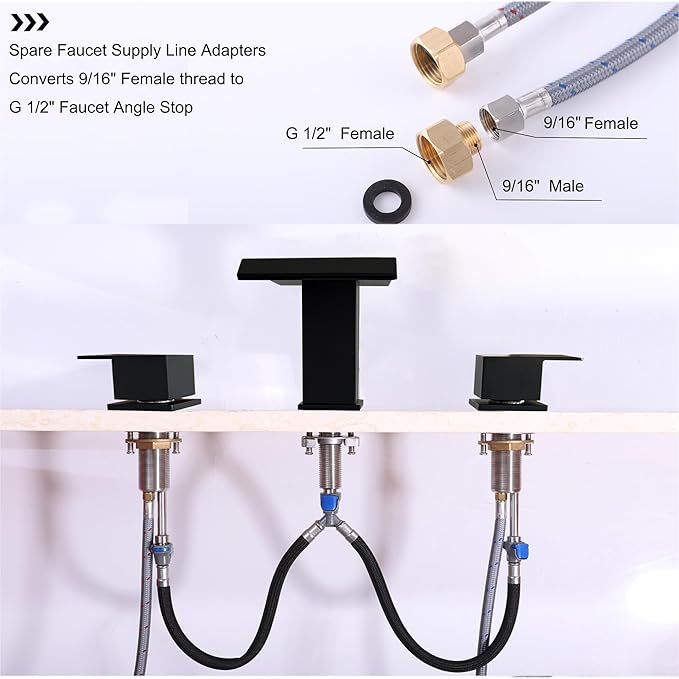 Matte Black Roman Tub Faucet, Deck Mount Bath Tub Faucet Set 3 Hole Waterfall Bathtub Faucet High Flow Garden Tub Filler