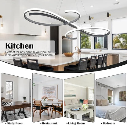 Modern Led Pendant Light,Dimmable Led Pendant Lights Kitchen Island Lighting Color Temperature 3000K-4000K-5000K Creative Design Kitchen Light Fixture Adjustable Hanging Lamps