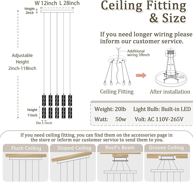 ykolupty Modern Crystal Chandelier 10-Lights Rectangle Pendant Light LED Dimmable Silver Linear Chandelier Flush Mount Crystal Pendant Light for Living Room Dining Room Foyer