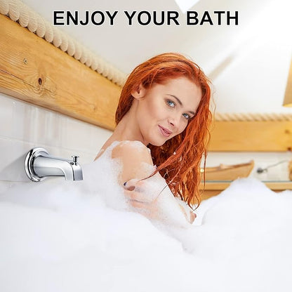 Enhon Slip on Tub Spout with Diverter, Compatible with American Standard 8888026.002 Tub Spout, Bathroom Bathtub Faucet, Fits 1/2" Copper Water Tube(5/8" Dia), 5/32" Hex Wrench(Chrome,2)