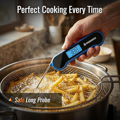 0.5 Sec Instant Read Meat Thermometer Digital with ±0.5℉ Precision, Food Thermometer for Cooking Kitchen Gadgets, Oven Grill Candy BBQ Essentials Accessories, Gifts for Him Dad Men Birthday, Blue