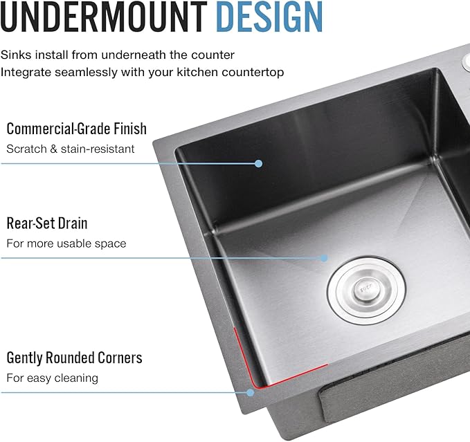 Black Double Bowl Kitchen Sink, Drop ln 30.7x16.9In Nano-Coated Stainless Steel Topmount Bar Kitchen Sink with Drain and Overflow