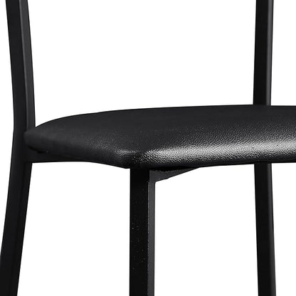 VECELO Metal Dining Chair Set of 2, Modern Armless with Cushioned Seat for Kitchen, Living Room, Black