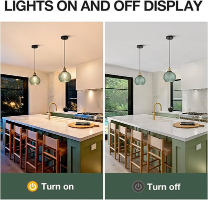 7.8in Vintage Pendant Light 3-Light Kitchen Sink Pendant Lights with Green Hand Blown Glass Small Hanging Lamp for Kitchen Island Dining Room Bedroom Bathroom Hallway E26