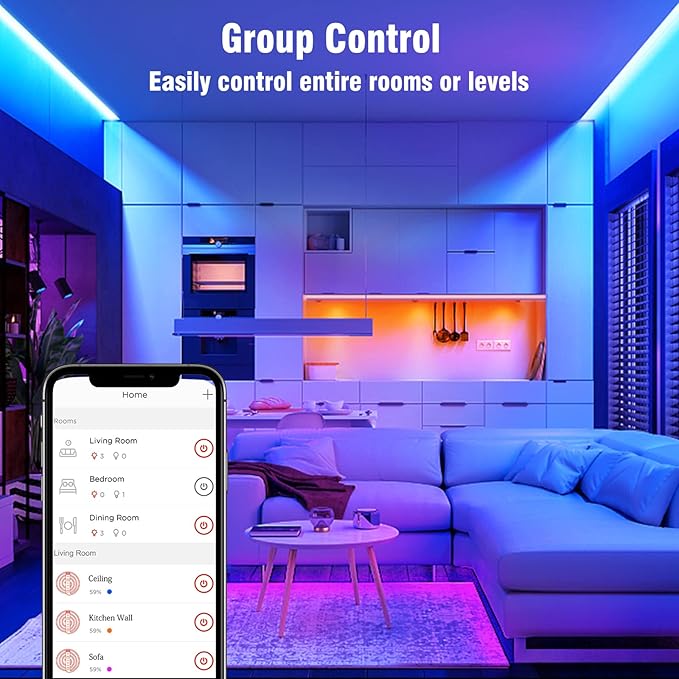 Sengled Smart Wi-Fi LED Multicolor Light Strip, 3M (9.84ft), No Hub Required, Works with Alexa & Google Assistant, RGBW, High Brightness, 1300 Lumens, Adjustable Length, 25,000 Hours Life for Home