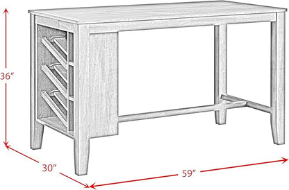 Picket House Furnishings Veronica Kitchen Island 2 Counter Stools - Grey/Walnut