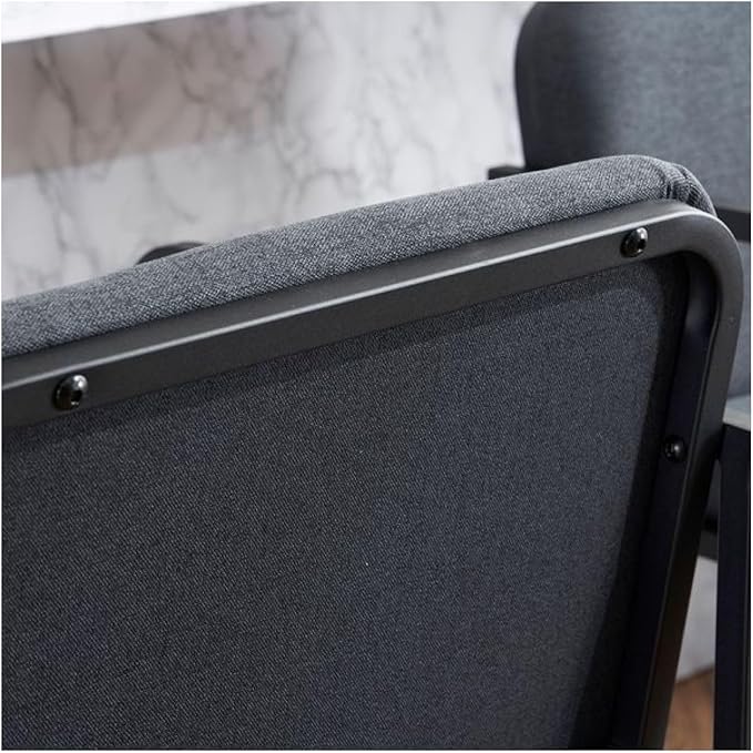 Bar Stools Counter Height Set of 2, Upholstered with Armrests - Dark Gray Kitchen Island Chairs, Metal Frame Dining Stools for Home Bar, Restaurant, Pub