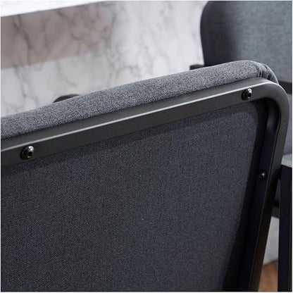 Bar Stools Counter Height Set of 2, Upholstered with Armrests - Dark Gray Kitchen Island Chairs, Metal Frame Dining Stools for Home Bar, Restaurant, Pub