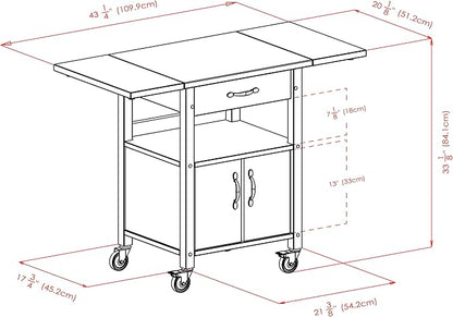 Winsome Wood/Veneer Mobile Kitchen Cart with Lockable Wheels, Beech (84920)