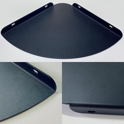 Small Floating Corner Shelves Metal Corner Wall Mounted Shelf Curved Corner Hanging Shelving for Bathroom, Kitchen, Living Room, Office, Bedroom & Dorm (Black 2 pcs)