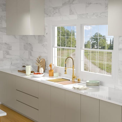 30 Granite Composite Kitchen Sink - Beslend 30x22 Drop In White Kitchen Sink, Topmount Granite Luxury Above Counter Worksation White Sinks Easy Clean Quartz Dish Basin for Kitchen Remodel