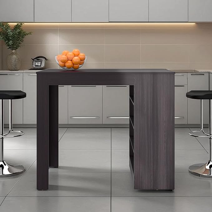 GOWE Wenge Kitchen Island with Open Storage