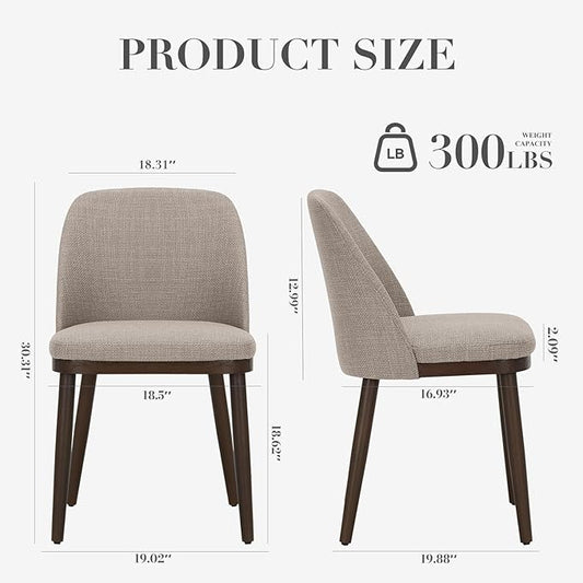 COLAMY Upholstered Dining Chairs Set of 2, Modern Kitchen Chairs with Back, Leather Side Dining Room Chairs with Wood Legs for Kitchen Dining Room Restaurant,Camel