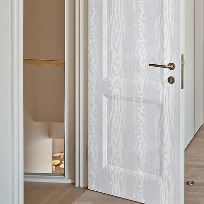 Yun-aeon White and Silver Wood Contact Paper 17.3"x120" Rustic Wooden Peel and Stick Wallpaper Removable Self-Adhesive Wallpaper Wood Grain Contact Paper for Countertops Cabinets