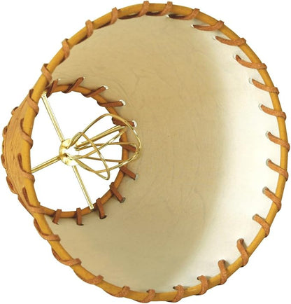 Royal Designs, Inc. CS-973-6 Faux Leather Empire Chandelier Shade with Whipstitch Trim, 3 x 6 x 5, Medium Brown