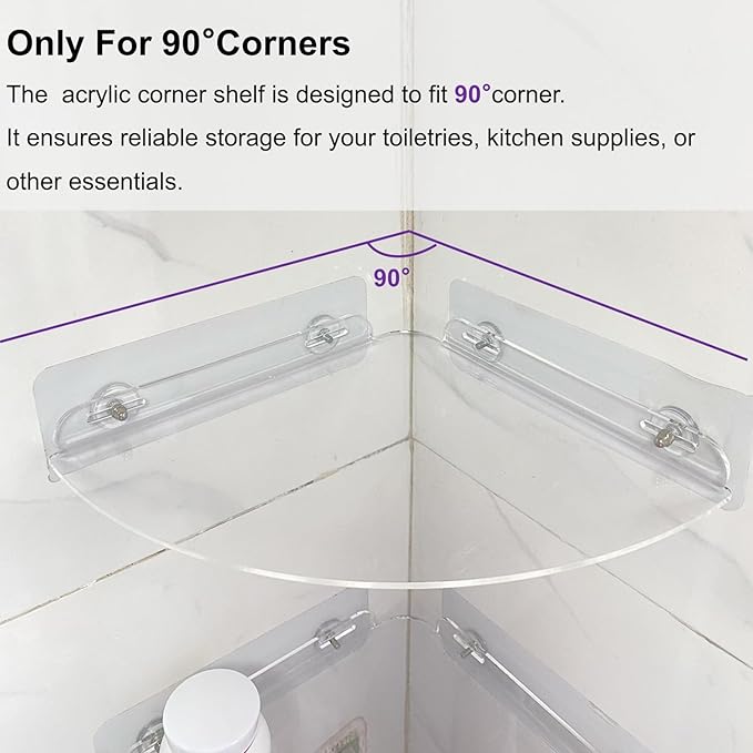 Corner Shelves wall Mounted Home Decor Floating Shelves (Clear)
