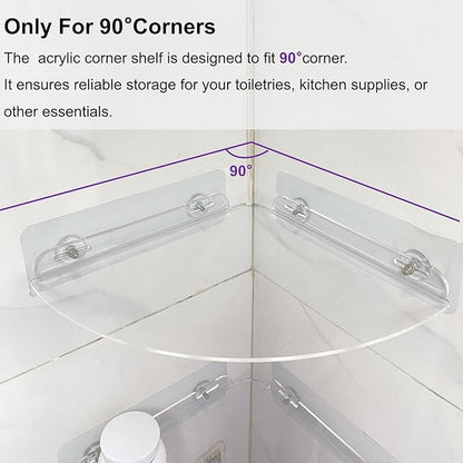 Corner Shelves wall Mounted Home Decor Floating Shelves (Clear)