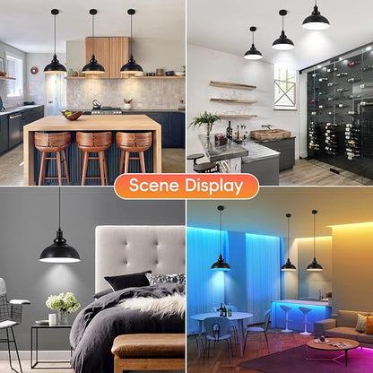 Black Battery Operated Pendant Lights 2 Pack, Modern Rechargeable Pendant Lighting with Remote, Pendant Light Fixtures for Kitchen Island, Industrial Hanging Lights for Dining Room Hallway Entryway
