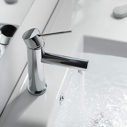 KIBI KBF1010 Solid Brass Single Handle Single Hole Circular X Faucet for Bathroom Sink | High Arc Faucet Spout | Chrome Finish | Corrosion and Rust Resistant