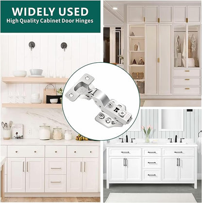 10 Pack Inset Overlay Soft Close Cabinet Hinges 105° Frameless 3 Way Adjustable Soft Close Hinges for Cabinet Doors Kitchen Cabinet Door Hinges with Screws