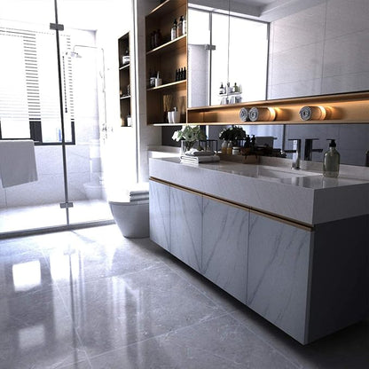 BAYYA White Marble Granite Wallpaper Peel and Stick Countertops Contact Paper Bathroom Kitchen Wall Sticker Self Adhesive Vinyl Counter Top Covers Waterproof Furniture Decorative Paper