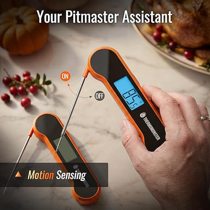 0.5 Sec Instant Read Meat Thermometer Digital with ±0.5℉ Precision, Food Thermometer for Cooking Kitchen Gadgets, Oven Grill Candy BBQ Essentials Accessories, Gifts for Him Dad Men Birthday, Orange