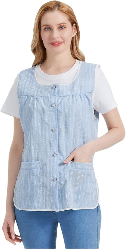 Nanxson Cobbler Aprons for Women with Pockets Smock Apron with Buttons for Cooking Chef Kitchen CF3152