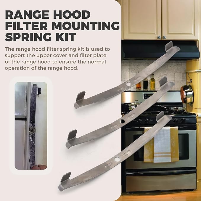 SR169016 Range Hood Filter Spring Kit for Broan Nutone Kenmore Vent Hood Replaces AP3380265 1173049 R169001, 3 Pack