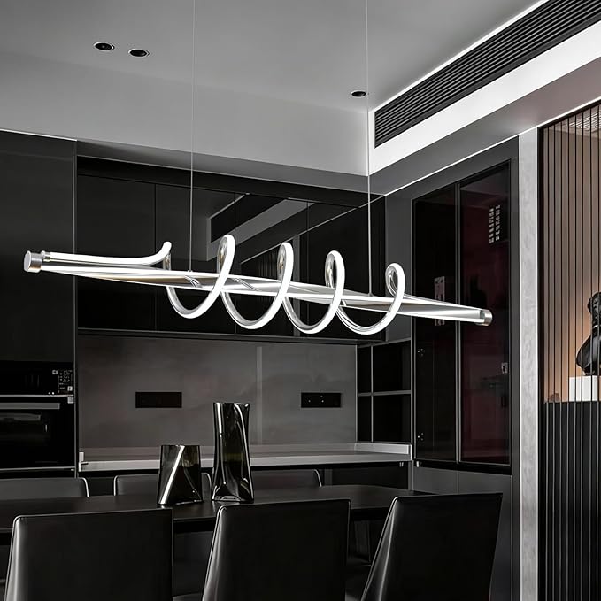 Elegant Led Chandelier,Dimmable Modern Chandelier Led Pendant Light,Gold Dining Room Chandelier Light Fixture for Kitchen Island Lighting with Remote