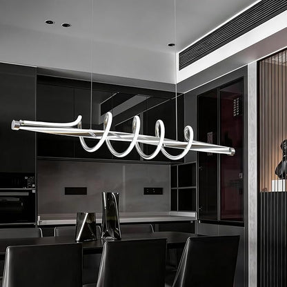 Elegant Led Chandelier,Dimmable Modern Chandelier Led Pendant Light,Gold Dining Room Chandelier Light Fixture for Kitchen Island Lighting with Remote