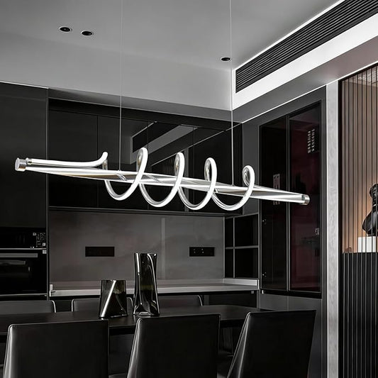Elegant Led Chandelier,Dimmable Modern Chandelier Led Pendant Light,Gold Dining Room Chandelier Light Fixture for Kitchen Island Lighting with Remote