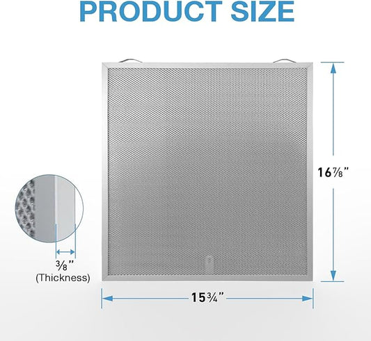 2 Pack S99010430-003 Grease Range Hood Filters 15-3/4" X 16-7/8" X 3/8" Compatible with Broan Range Hood Filter, Aluminum Filter, Replaces 99010430-003 AP6261942