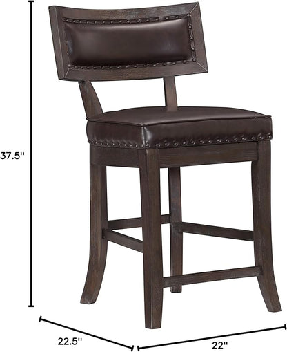 Lexicon Palladium Counter Height Dining Chair (Set of 2), Cherry/Espresso