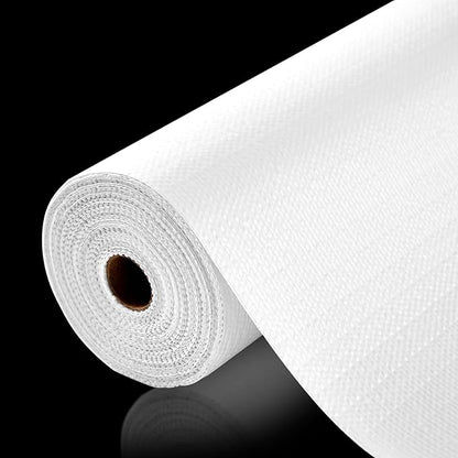 Drawer and Shelf Liner, Non-Slip Kitchen Cabinet Liners Non-Adhesive Thick Strong Grip Waterproof Washable Mats Protect Dresser Shelves Cupboard Bathroom Cabinets, White, 20 in X 20 FT