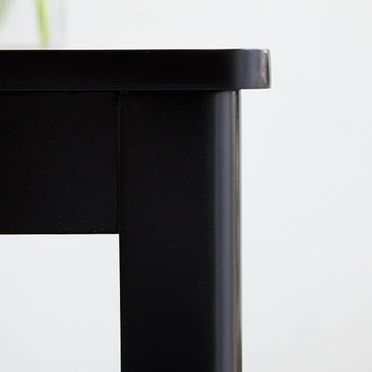 Livinia Cabin 45.3" Wooden Dining Table/Small Rectangular Modern Farmhouse Solid Wood Kitchen Table Desk (Black)